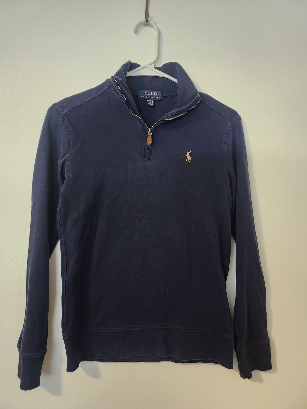 Boy's Polo by Ralph Lauren Navy Half-Zip Pullover with Pony Logo